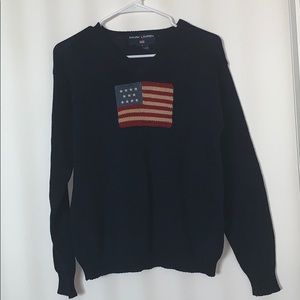 vintage ralph lauren flag sweater